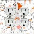 thumbnail image 1 of Metal Light Switch Plate Cover Magical Orange Rainbow Unicorn UNI008, 1 of 13
