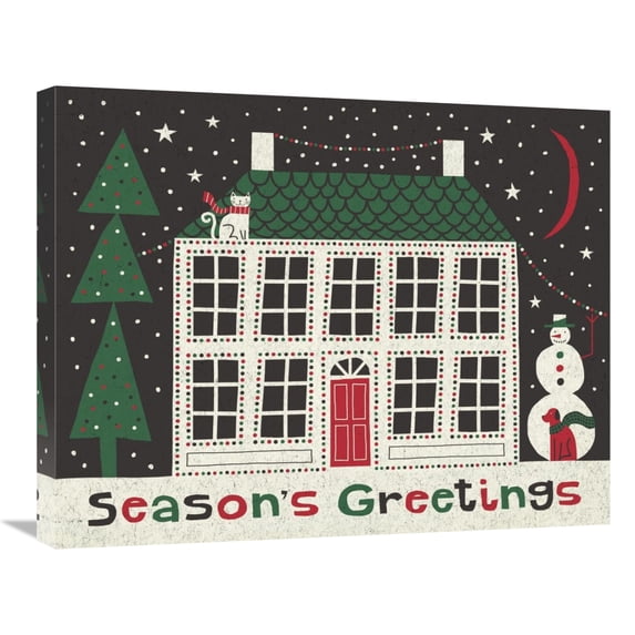 Global Gallery's 'Jolly Holiday Home' By Michael Mullan Stretched Canvas Wall Art
