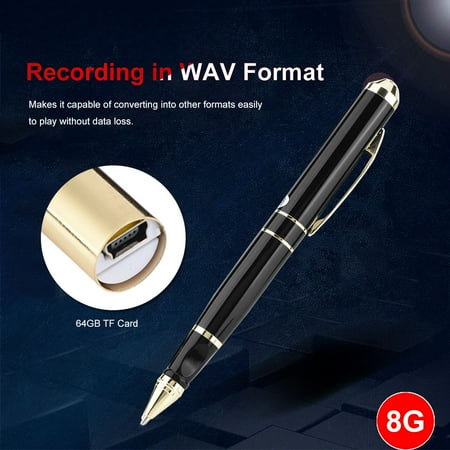 Covert Recording Device FAGINEY Digital Audio Recording Devices, Digital Voice Recorder Pen,8GB Memory & 64GB TF Card Pen Shape Digital Voice Recorder 28-hour Recording Voice Recorder Pen ()