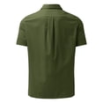 thumbnail image 5 of Baqcunre Graphic Tees Men Male Casual Solid Shirt Hem Pocket Short Sleeve Turn Down Collar Shirt Button Formal Shirt Short Sleeve Button Down Men Tops For Men Army Green S, 5 of 5