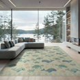 thumbnail image 2 of ODIKA 8'x10' Washable Area Rug Durable, Non-Slip And Sea Turtle Cartoon Ocean Animal With Nautical Border Whale Flowing Dynamic for Living Room, Under Sectional, Family, 2 of 7