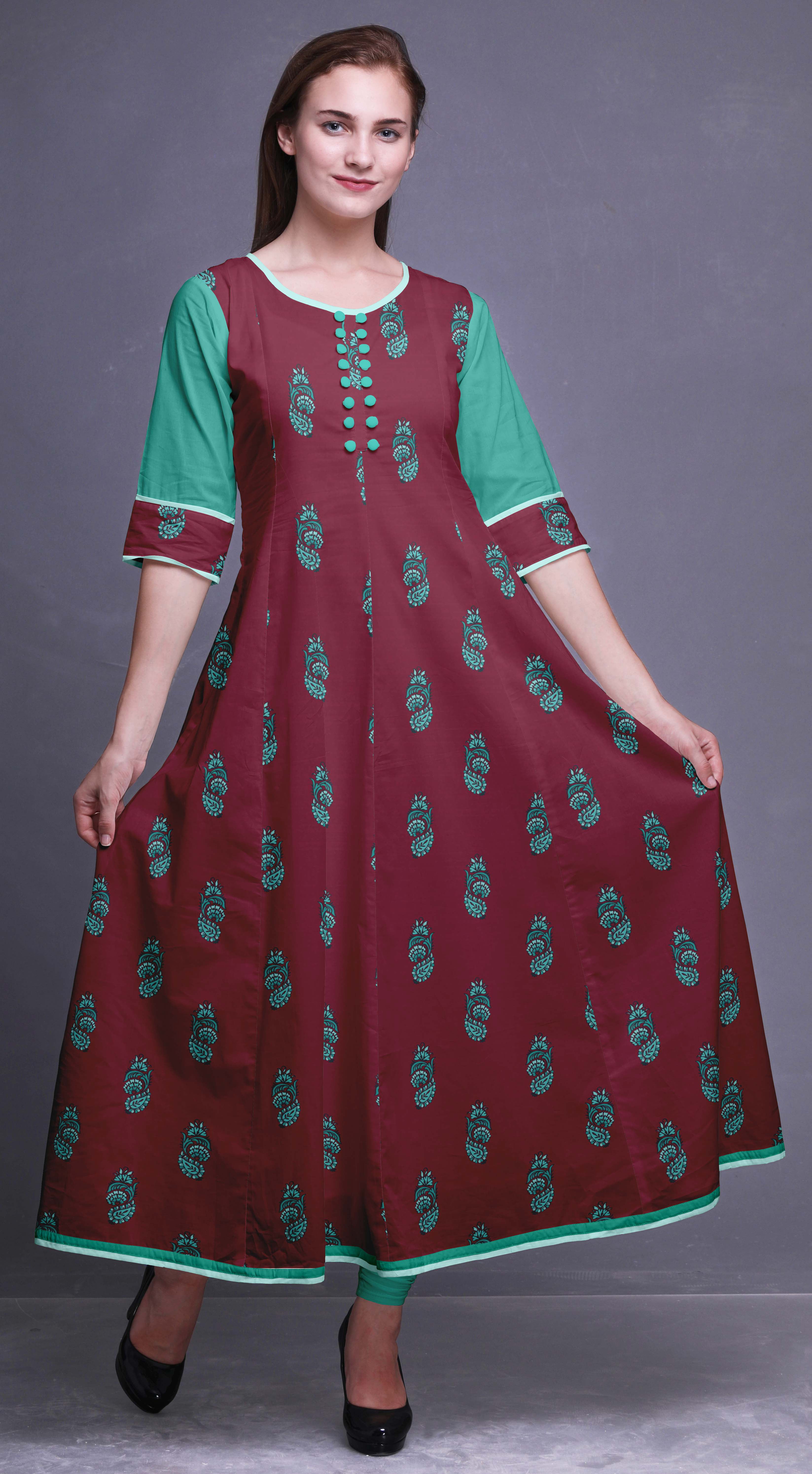 Details about   Indian Women Kurti Kurta Ethnic Designer Top Tunic Anarkali Long Maxi Dress 