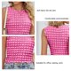 thumbnail image 3 of Camiseta sin mangas para mujer, cuello redondo, cuadros 3D, ajuste delgado, color puro, chaleco sin mangas de verano para uso diario, 3 of 7