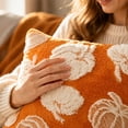 thumbnail image 5 of GrmtClth Set of 2 Fall Halloween Pumpkin Throw Pillow Covers, 3D Tufted Fluffy Plush Square Cushion Slipcovers Farmhouse Sofa Home Decor, 5 of 9