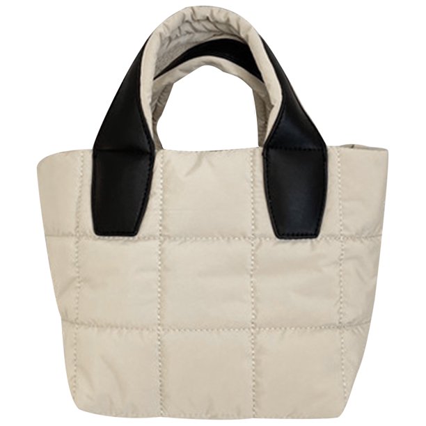 Bolso Mano Hinchado para Mujer Bolso para Bolso Hombro Acolchado Bolso para Niña (blanco)