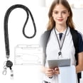 thumbnail image 2 of Cute Pattern Neck Lanyard,Multi-Purpose Key Lanyard,Id Card Holding Strap,Stylish Appearance Long Neck Hanging Lanyard Has Soft Comfortable Strap Body,It Is Used for Hanging Keys,Black, 2 of 8