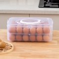 thumbnail image 4 of HEJULIK Egg Holder for Refrigerator, 2-Layers 48 Deviled Egg Tray with Lid Egg Carrier Box Dispenser Container with Handle for Eggs 48 Count, 4 of 7