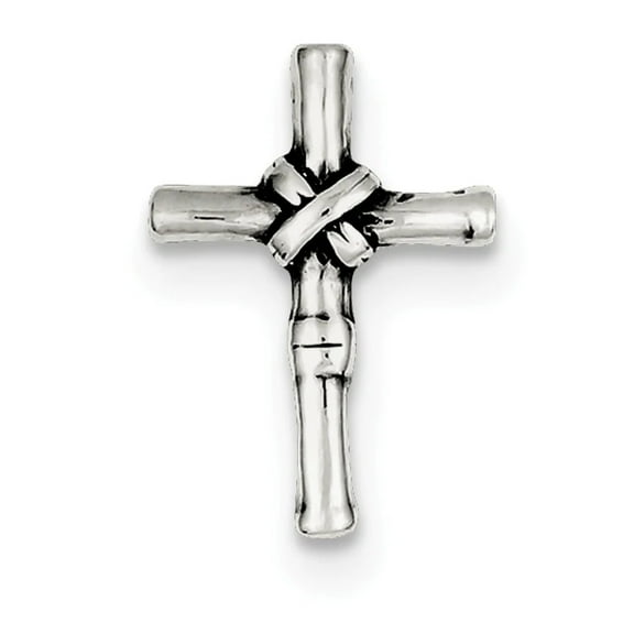 925 Sterling Silver Solid Oxidized Religious Faith Cross Slide 19x14mm Wide Pendant Necklace for Women