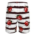 thumbnail image 6 of Disketp Men'S Swim Trunks Hawaiian Breathable Surf Beach Swimsuits Mesh Lining Beach Shorts With Pockets-Ladybugs On Black And White Striped1, 6 of 9