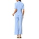 thumbnail image 3 of Conjunto de traje de oficina para mujeres INSPIRE CHIC, blazer de manga corta de un botón y pantalones de traje M azul claro, 3 of 6