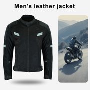Dream Apparel Mens Motorcycle Perforated Textile Reflective Mesh Riding 3 Season Jacket with armors