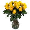 18 Fresh-Cut Yellow Roses by Arabella Bouquets in a Free Elegant Hand-Blown Glass Vase (Fresh-Cut Flowers, Yellow)