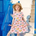 thumbnail image 2 of Airplane Short Sleeve Dress A-Line Cute Midi Casual Sundress 2-8 Years, 2 of 6