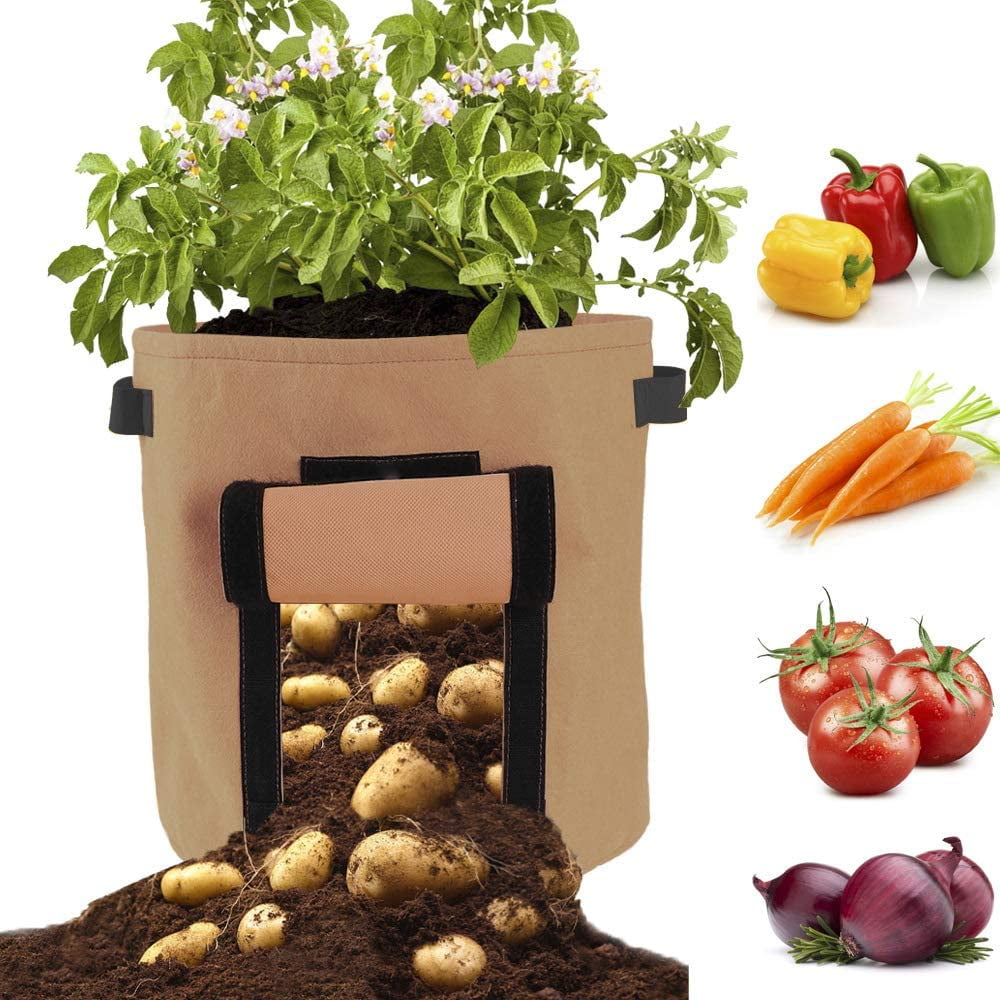 2 Pack Grow Bags Potato Planter Bag with Access Flap and Handles
