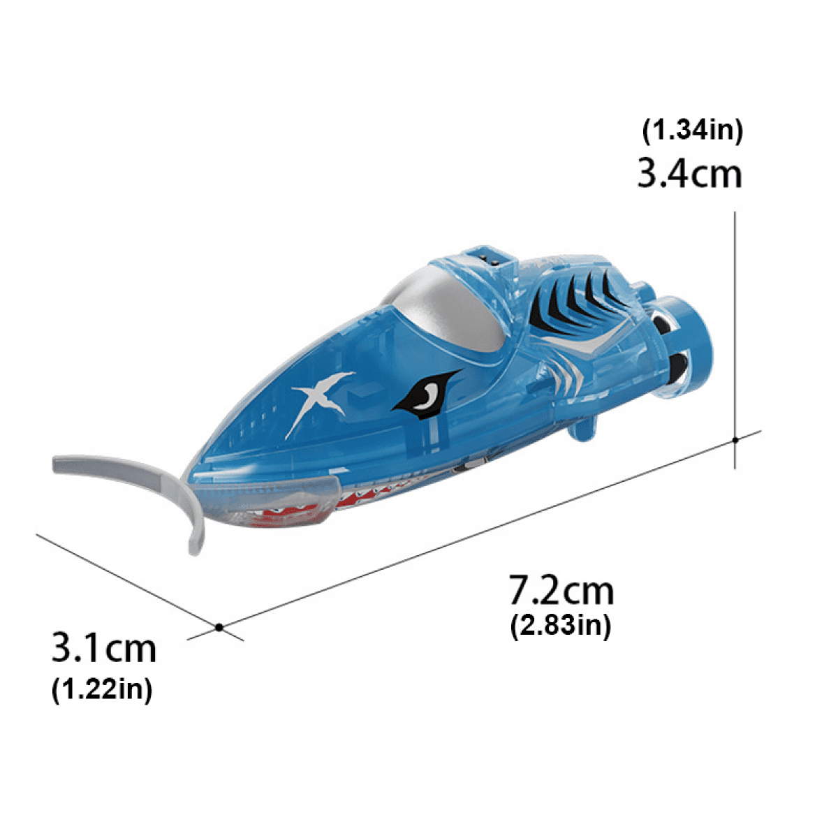 Mini Remote Control Boat for Kids, 360° Rotation RC Water Toys for Pool with Lights for Boys Girls Christmas Birthday Gifts - Shark