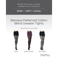 thumbnail image 2 of MeMoi Baroque Patterned Cotton Blend Sweater Tights - Womens - Female, Large/X-Large, Black, 2 of 12
