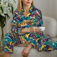 thumbnail image 6 of Kdxio Colorful Carp Streamer Women's Pajama Sets Long Sleeve Button Down Sleepwear Nightwear Soft Pjs Lounge Sets-X-Large, 6 of 7