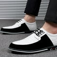 thumbnail image 4 of Men's leather dress shoes Comfortable Business shoes Casual Fashion dress sneakers-white, 4 of 5