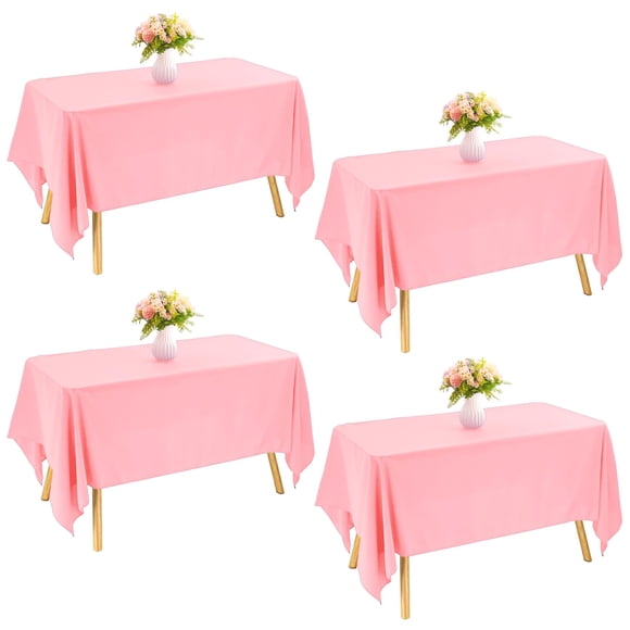 Mantel rectangular JALANCY 152 x 259 cm, poliéster rosa, paquete de 4 unidades