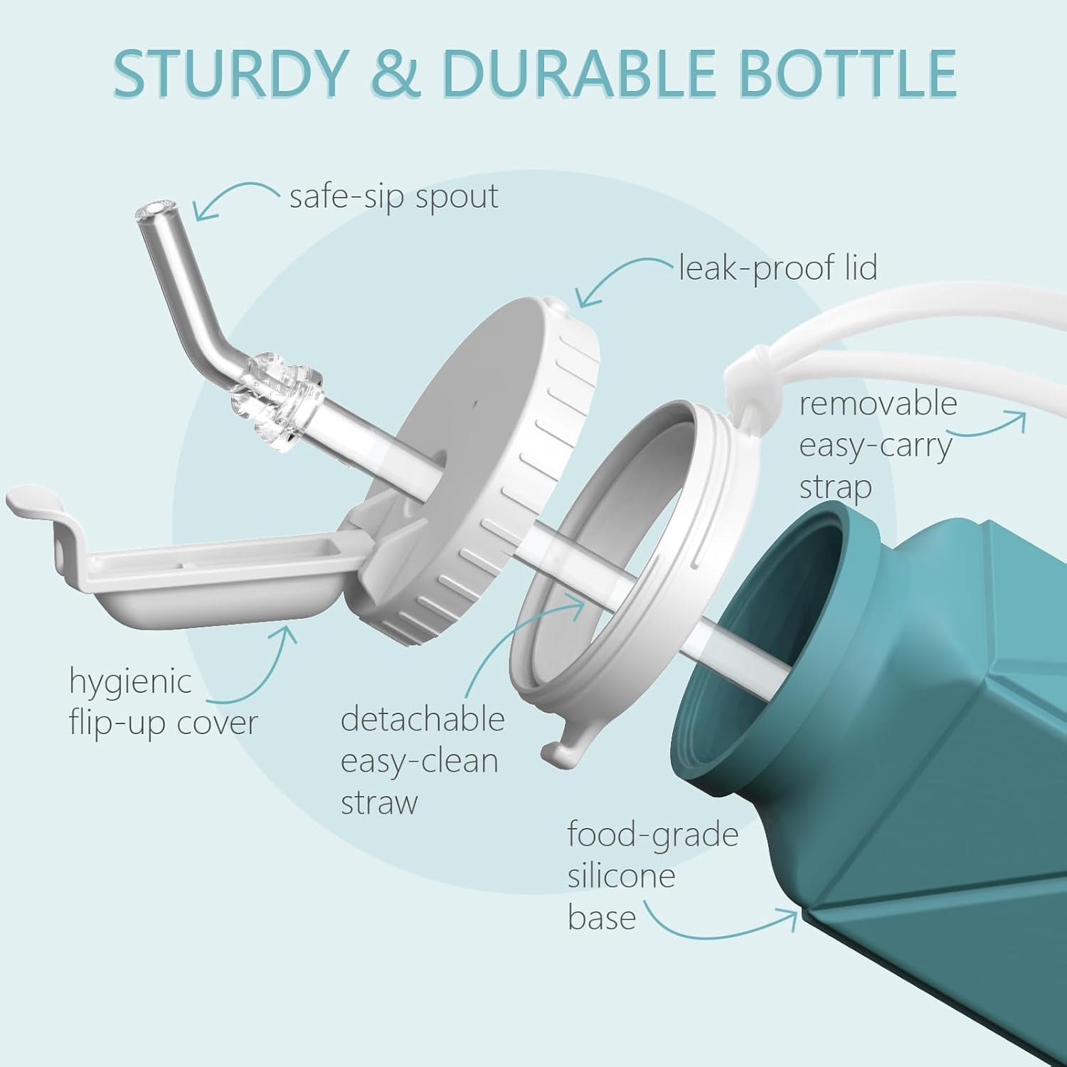 WarmH Collapsible Water Bottles 2 Pack, Silicone Foldable Portable Travel Water Bottle 20.6oz, Folding Lightweight Reusable Leakproof for Traveling Camping Hiking Cycling Yoga Sports Outdoor
