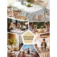 thumbnail image 5 of Eucalyptus Table Cloth, Sage Green Brown Leaf Boho Minimalist White Waterproof Tablecloth for Rectangle Tables, Reusable Washable Fabric Table Cover for Restaurant Kitchen Dining Tables 60"x120", 5 of 6