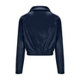 thumbnail image 2 of Veste en Cuir pour Femme, Veste Mode Décontractée Unie à Col à Revers avec Fermeture Éclair, Veste pour Dames, 2 of 6