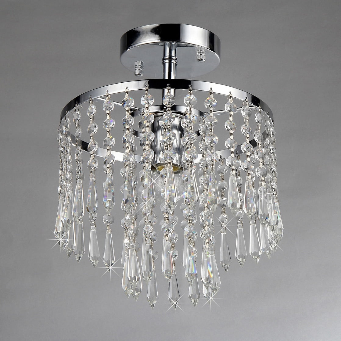Seek 1-light Chrome Tiered Crystal Chandelier