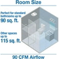 Air King 90 CFM Ceiling Mounted Snapin Installation Bathroom, BFQ90