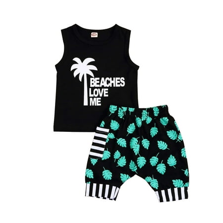

LWXQWDS Baby Boys Girls Ribbed Set Short Sleeve T-shirt Tops Drawstring Shorts Pants