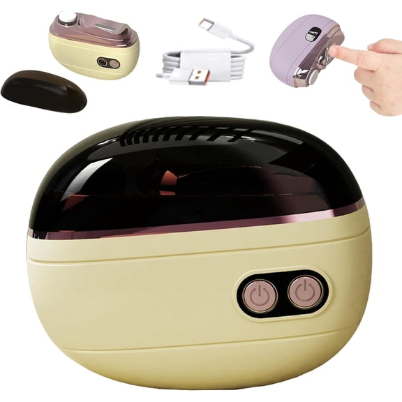 2-in-1 Smart Electric Nail Clipper & Polisher, Automatic Nail Clipper, Rechargeable Automatic Nail Trimmer and Polisher with LED Light, Anti-Pinch Design, Nail Grinder for Adults Seniors (A)