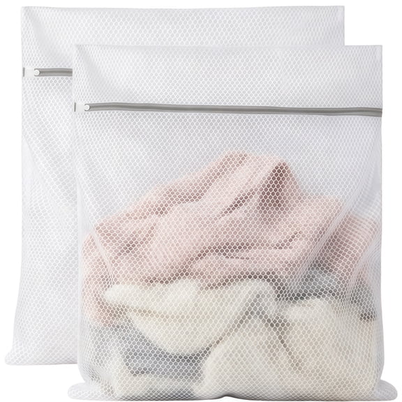 Casewin 2 Pack Extra Large Heavy Duty Mesh Laundry Bags, Durable Delicates Net Wash Bag for Bra Lingerie, Underwear, Socks, Sweaters and Garment, Travel Organization Washing Bag