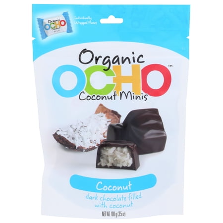 Ocho Candy Organic Coconut Mini Bars In Dark Chocolate  3.5 Oz