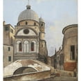 thumbnail image 2 of Ippolito Caffi 12x13 Black Ornate Wood Framed Double Matted Museum Art Print Titled: Santa Maria Dei Miracole is Santa Maria Nova, 2 of 5