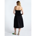 thumbnail image 2 of Free Assembly Women's and Women's Plus Strapless Cotton Poplin Tiered Midi Dress, Sizes XS-4X, 2 of 4