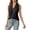 Black, variant on Daznico Women's V-Neck Sleeveless Satin Blouse with Button Detail Casual Elegant Top,S