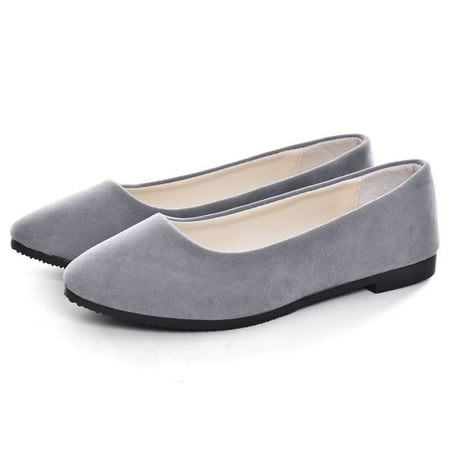

SAILING LU Women Flat Shoes Comfortable Slip on Multi-color Pointed Toe Ballet Flats Gray US 8.5