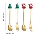 thumbnail image 3 of LXYFH Tableware Under $10 4PCS Stainless Christmas Spoon Gift Set Dessert Spoon Fork Coffee Spoon Christmas Pendant Spoon Tableware Set Party Plates, 3 of 6