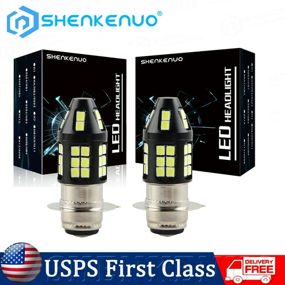 For Kawasaki Bayou 220 300 2001-2003 2004 LED Headlight Kit H6 6000K White Bulbs