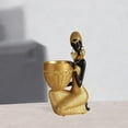 thumbnail image 3 of Estatua de dama tribal africana, adorno de resina, decoración decorativa, coleccionable, creativo Estilo B, 3 of 6