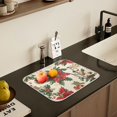 thumbnail image 5 of Yayeee Dish Drying Mat for Kitchen Counter 16" x 18" Microfiber Super Absorbent Coffee Decorative Pad, Christmas Poinsettia, 5 of 9