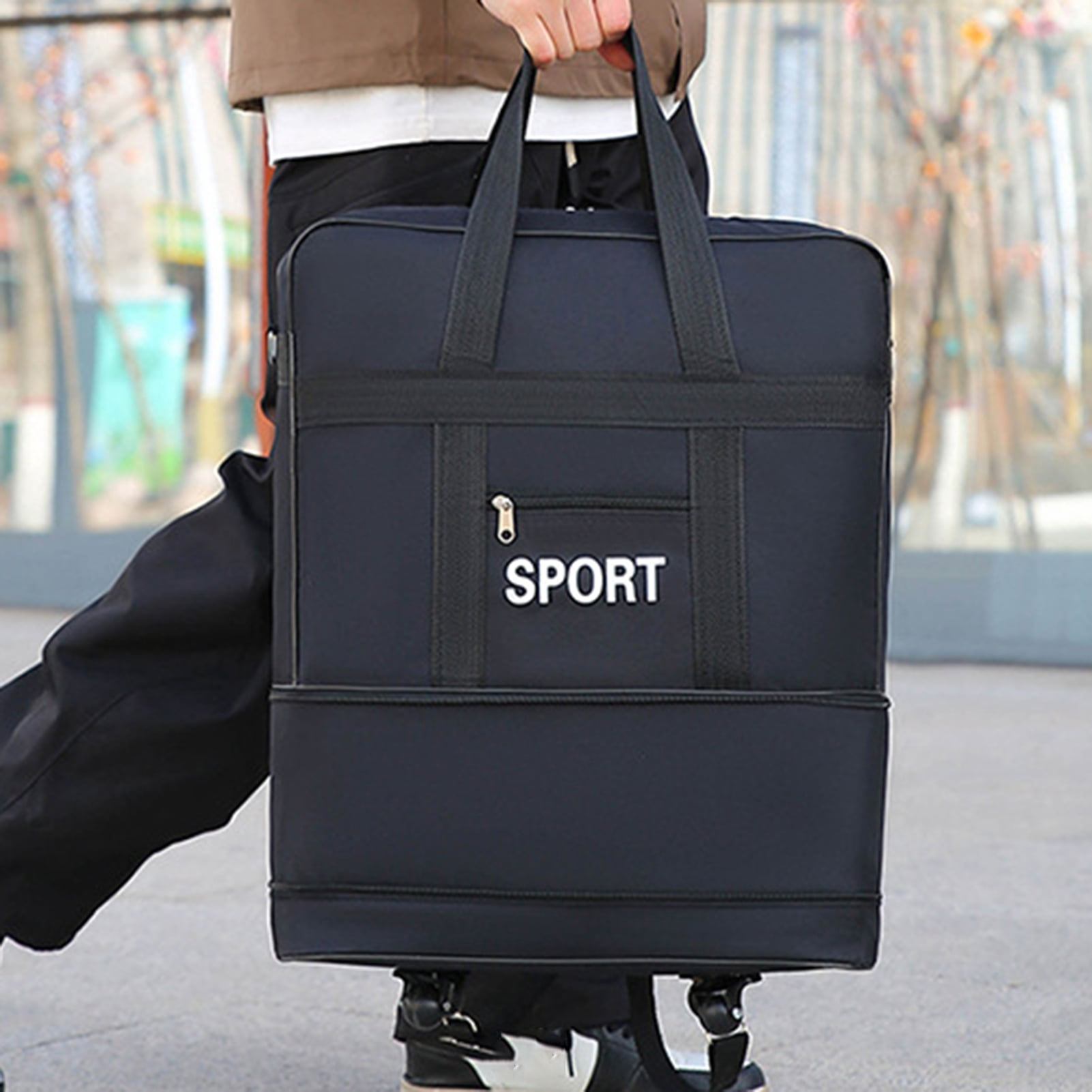 Eoperou Travel Luggage Bag - Multiple Compartments Large Capacity, Waterproof Tear-Resistant Duffel with Wheels