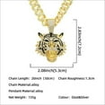 thumbnail image 6 of Punk Hip Hop Iced Out Crystal Tiger Pendant Necklace Chunky Miami Cuban Link Chain Necklace Zircon Choker For Women Men Jewelry, 6 of 8