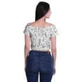 thumbnail image 4 of Moomaya Printed Boat Neck Womens Sexy Summer Tops Zip Front Viscose Crop Top, 4 of 5
