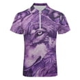 thumbnail image 4 of Purple Wolf Men Zipper T-shirt Summer Casual Short Sleeve T-shirt Top, 4 of 7