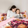 thumbnail image 4 of jejeloiu Pink Checkered Highland Cow Twin Comforter Sets Kids,Girly Farm Print Bedding Set,Reversible,2pcs, 4 of 7