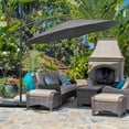 thumbnail image 2 of Outsunny 9.6ft Garden Parasol Sun Shade Banana Umbrella Cantilever Black, 2 of 10