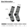 thumbnail image 2 of Rateoe Black And White Stripes for Women Casual Calf Socks - Cute Crew Socks - Thin Soft Above Ankle Socks Size 5-11, 2 of 6
