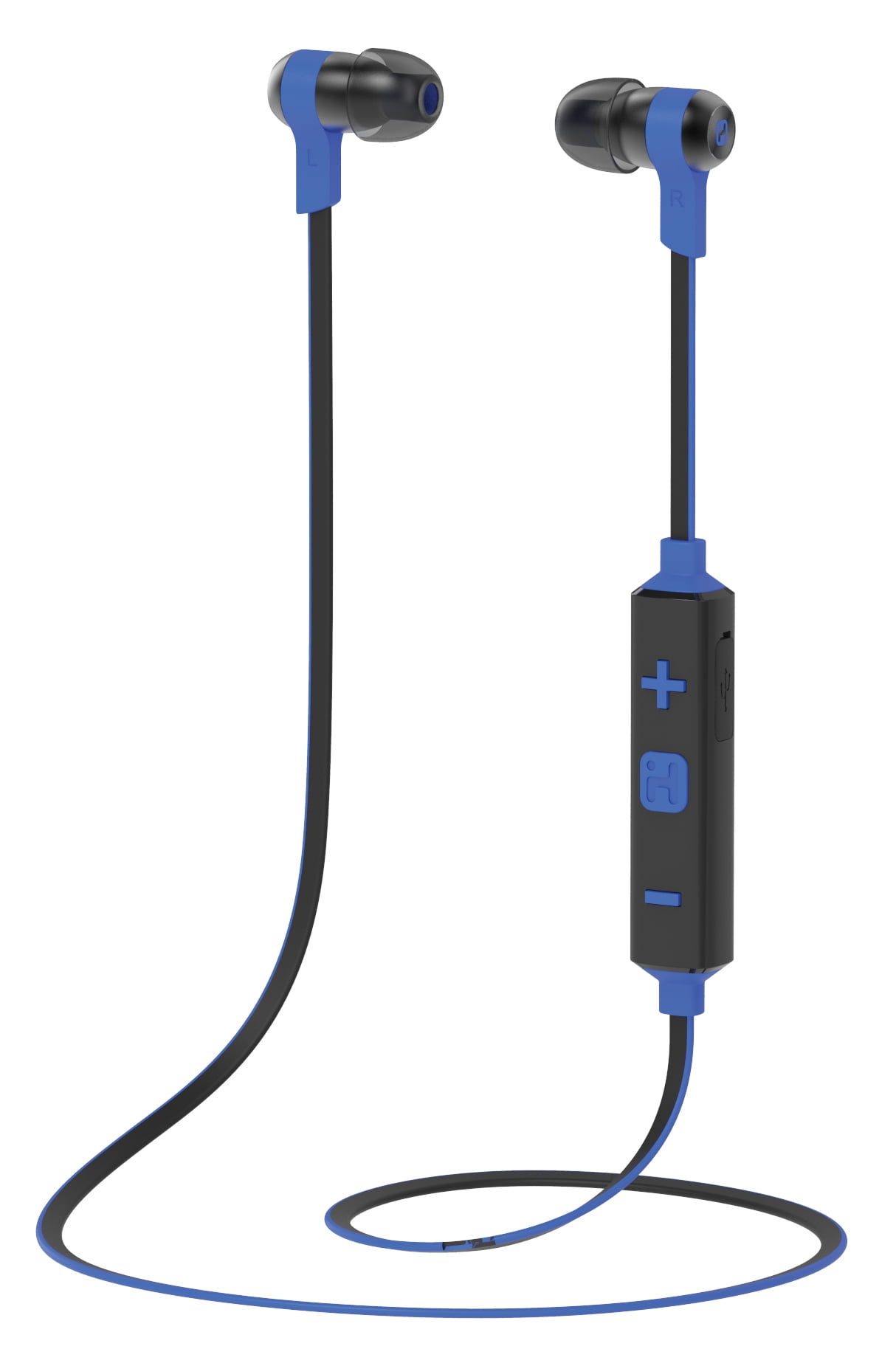 iHome iB39 Wireless Bluetooth Metal Earbuds with Mic Blue