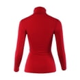 thumbnail image 3 of A2Y Women's Lightweight Fitted Funnel Neck Cotton Long Sleeve Top Deep Red S, 3 of 5