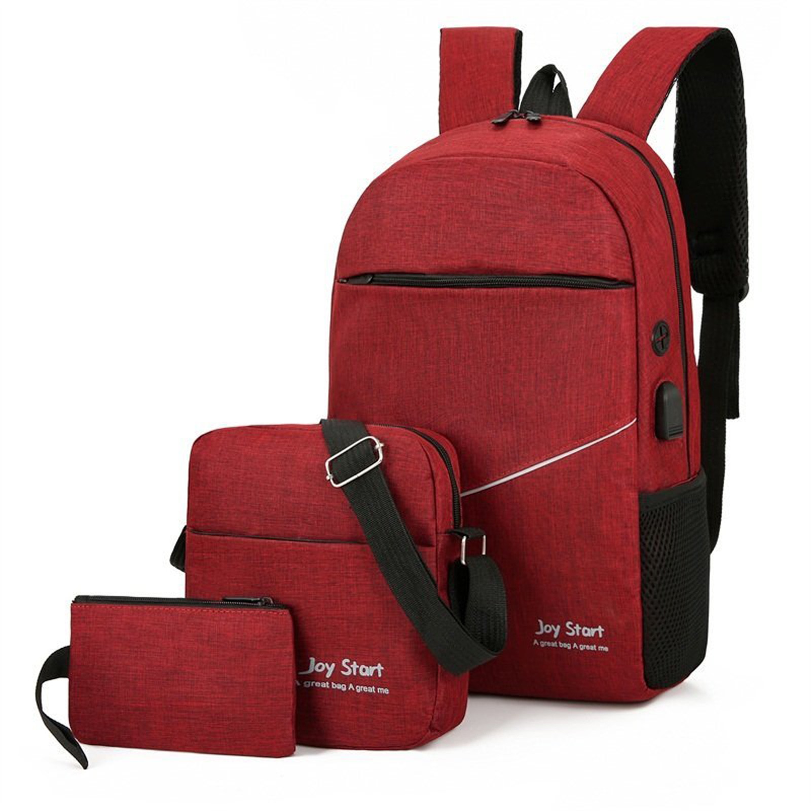 Faraee Laptop Backpack Set 3Pcs Shoulder Crossbody Rucksack 